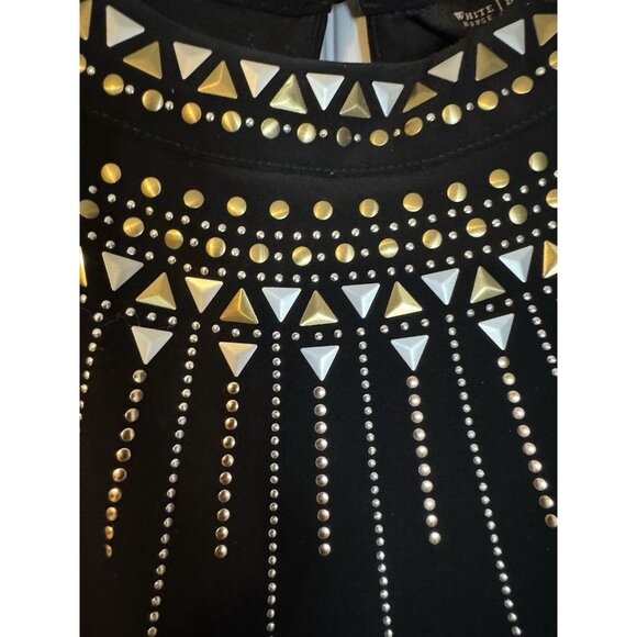 WHBM Dress M Medium 6 8 10 Studded Gold Silver Black Sleeveless Washable - Picture 3 of 15